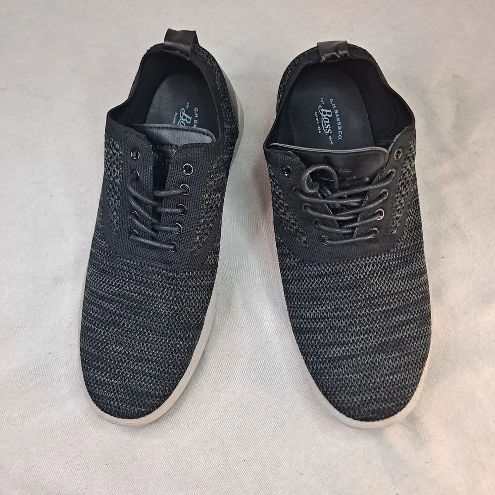 G.H. Bass & Co. Connor KT Oxford Mens Gray Black Casual Knit Shoes Size 10